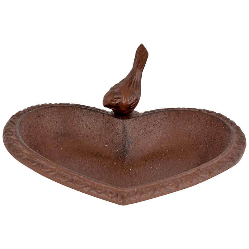 Heart shaped bird bath