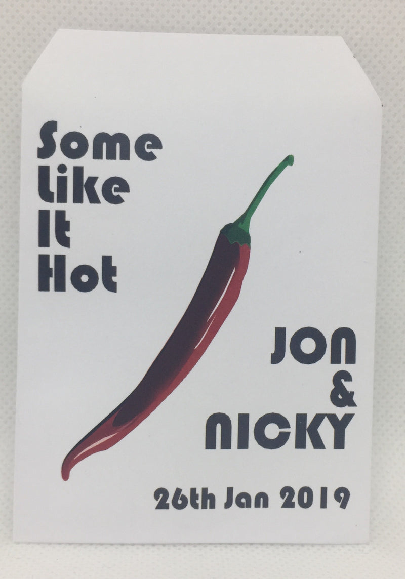 20 x Wedding and Civil Ceremony Favour - Some Like It Hot Chilli Seeds - Seeds to Sow Limited