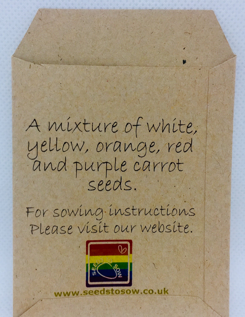 20 x Birthday Favour - Rainbow Carrot Seeds - Seeds to Sow Limited