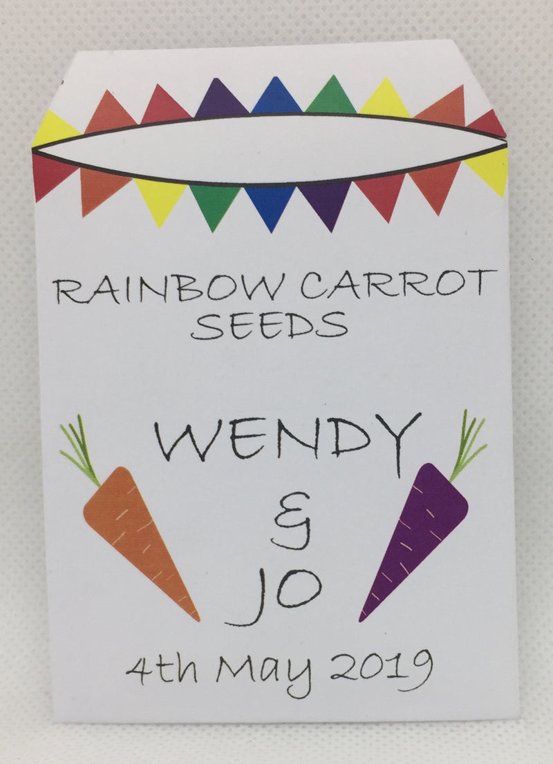 20 x Wedding and Civil Ceremony Favour - Rainbow Carrot Seeds - Seeds to Sow Limited