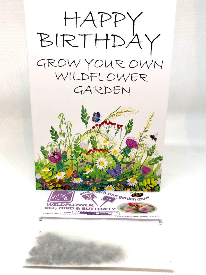 Seed Card - Birthday Card - Grow Your Own Wildflower Garden - Seeds to Sow Limited