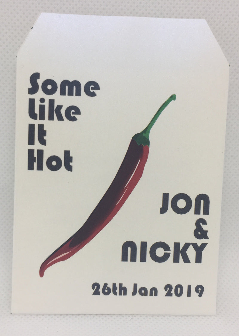 20 x Wedding and Civil Ceremony Favour - Some Like It Hot Chilli Seeds - Seeds to Sow Limited