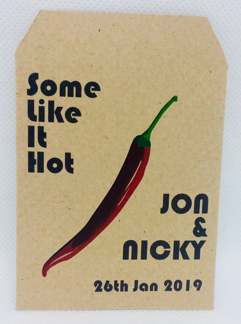 20 x Wedding and Civil Ceremony Favour - Some Like It Hot Chilli Seeds - Seeds to Sow Limited