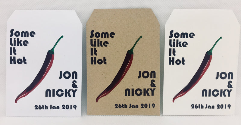 20 x Wedding and Civil Ceremony Favour - Some Like It Hot Chilli Seeds - Seeds to Sow Limited