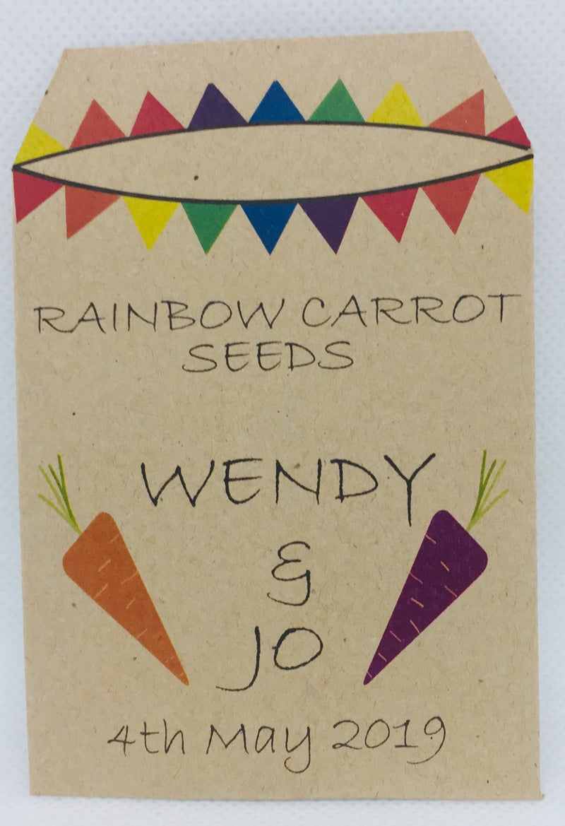 20 x Wedding and Civil Ceremony Favour - Rainbow Carrot Seeds - Seeds to Sow Limited