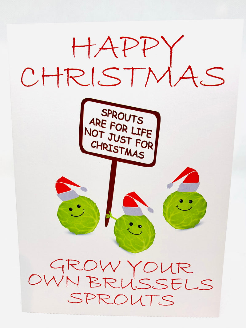 Seed Card - Christmas Card - Grow Your Own Brussels Sprouts - Seeds to Sow Limited