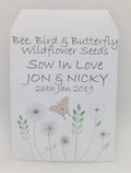 20 x Wedding and Civil Ceremony Favour - Bee, Bird and Butterfly Wildflower Seed Mixture - Seeds to Sow Limited